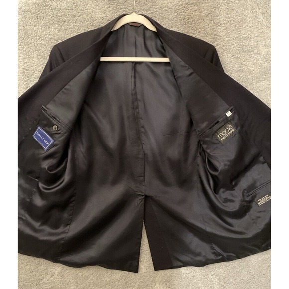 Savile Row Wool Sports Jacket 42R‎ Suit Blazer 2 Button Dark Navy Blue - Picture 10 of 13